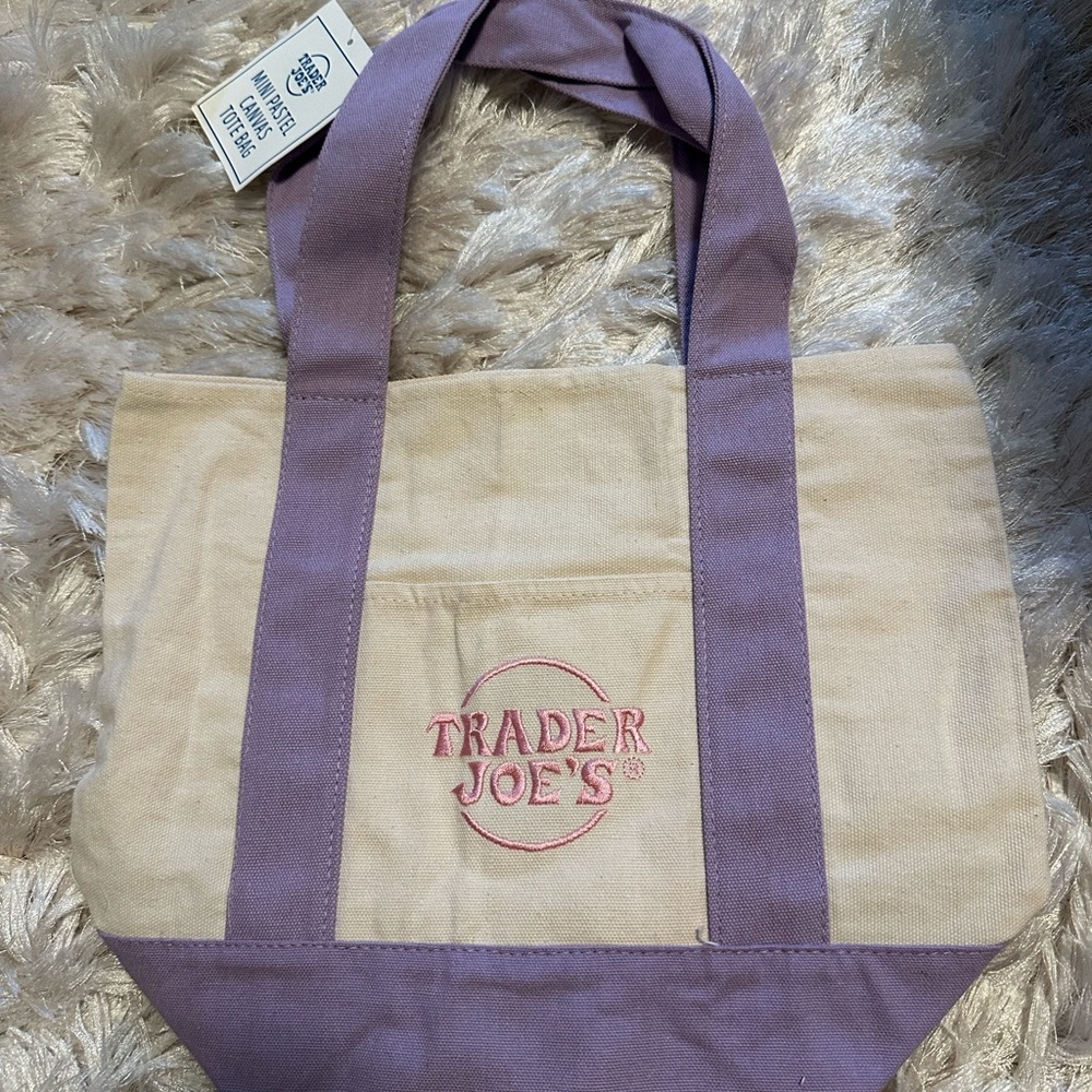 Trader Joe's - Mini Pastel Canvas Tote - Lavender
